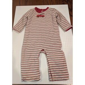 Janie and Jack Striped Firetruck Dalmatian Cotton Romper Creeper 3-6 months